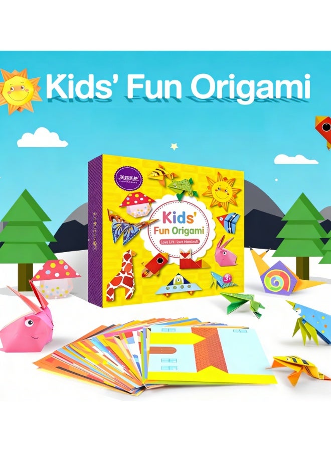 Origami Kit for Kids, with Guiding Book, 108 Paper with 54 Patterns, DIY Art and Craft Projects, Beginners Children's Day Gift Boy Girl - Image 1